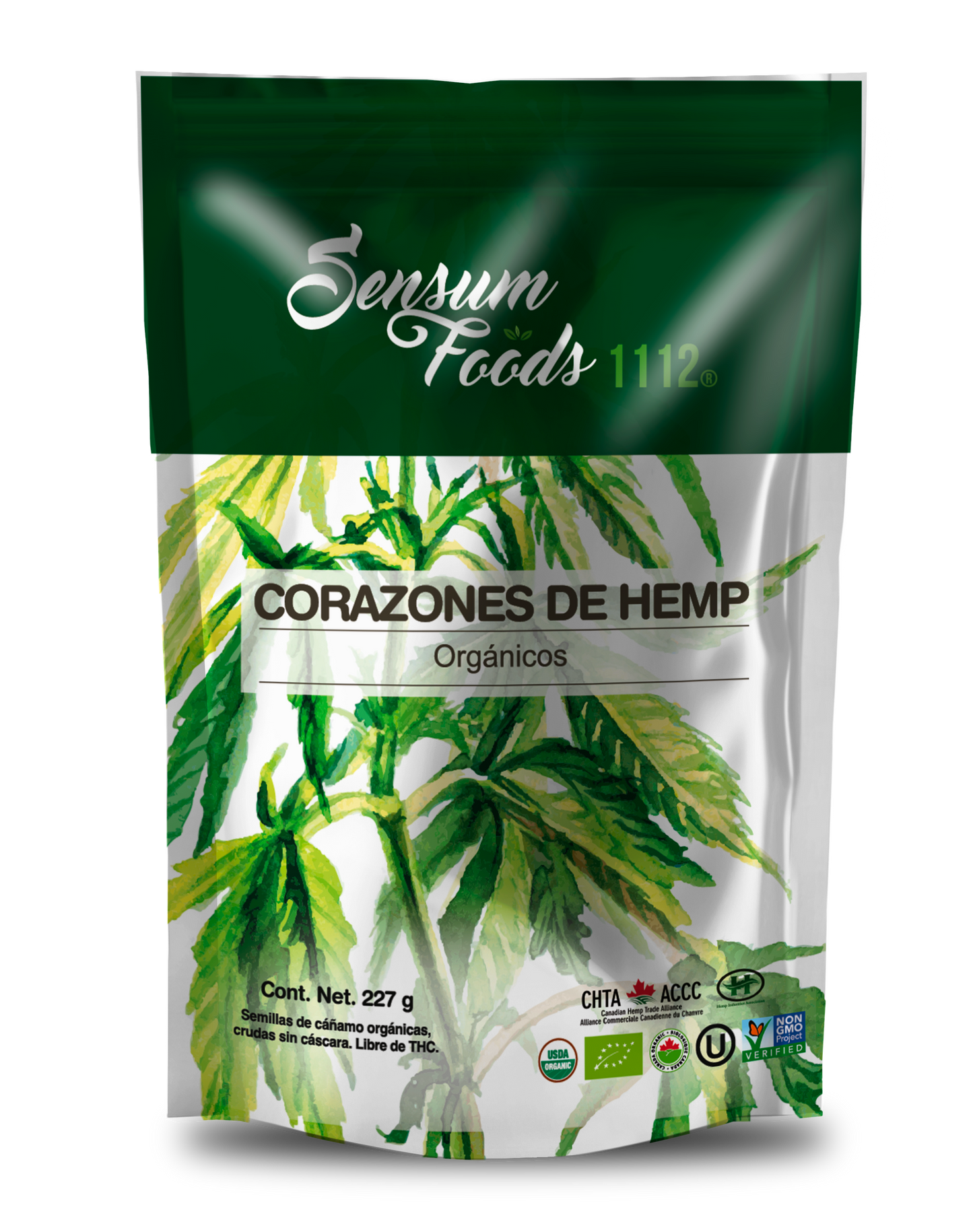 Corazones de hemp orgánicos 227 g - Sensum Foods