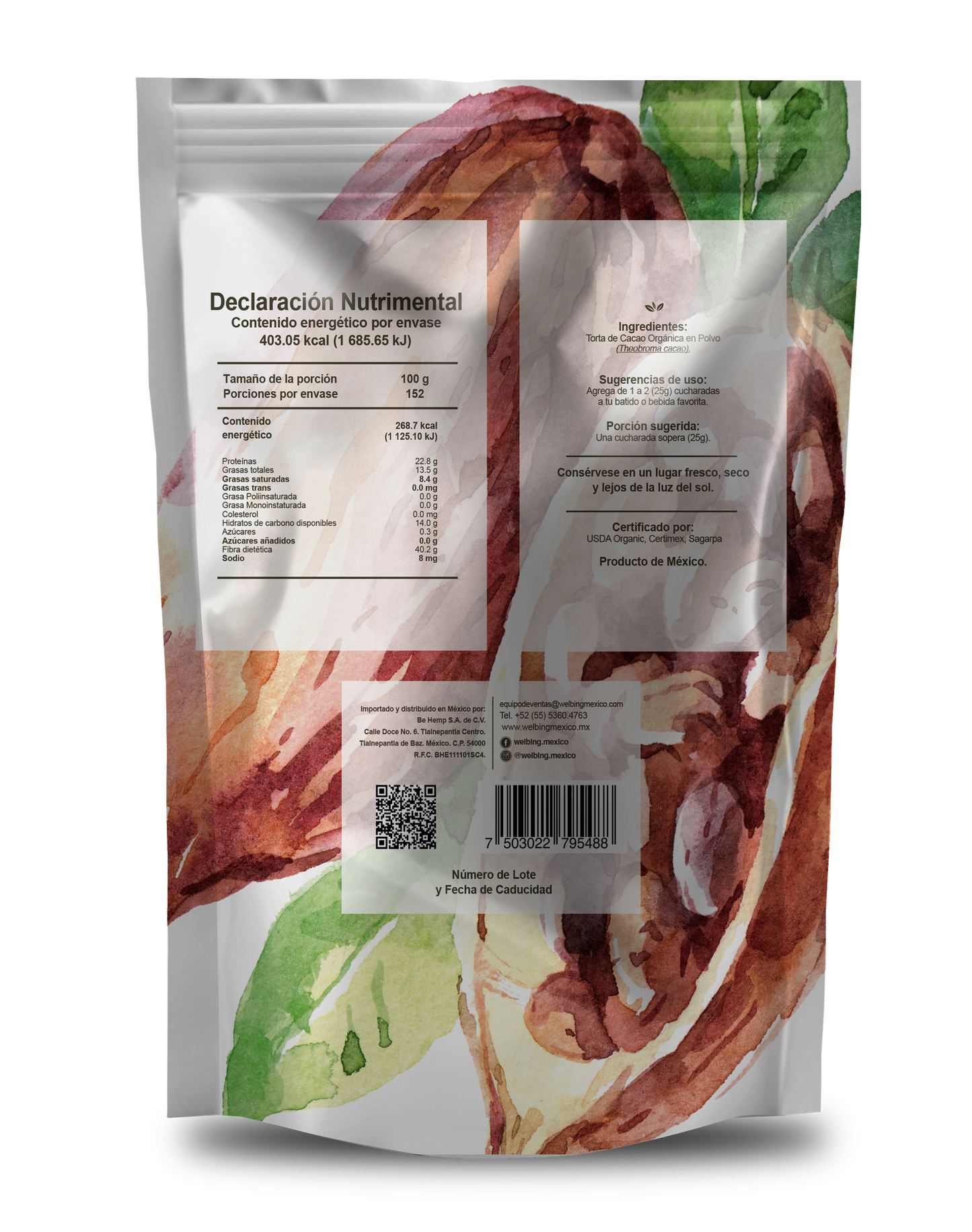 Cacao Orgánico 150 g - Sensum Foods