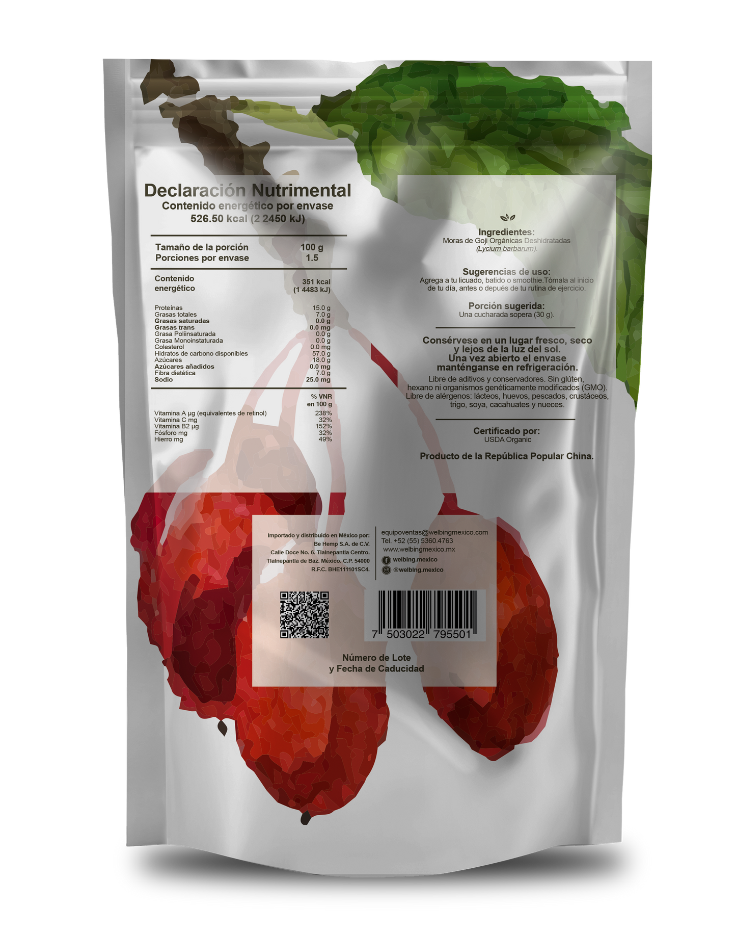 Goji berries organicos 150 g - Sensum Foods