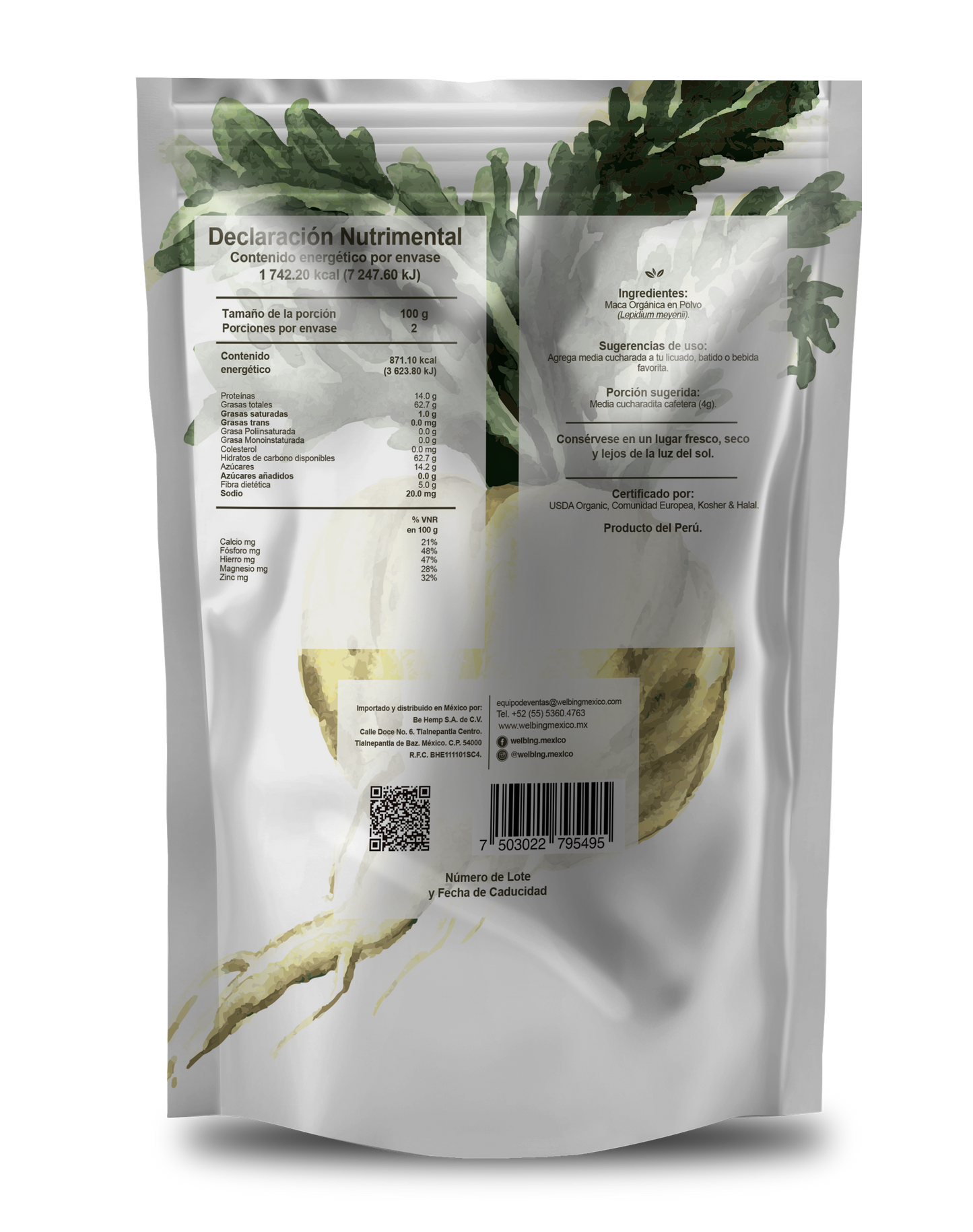 Maca organica 200 g - Sensum Foods