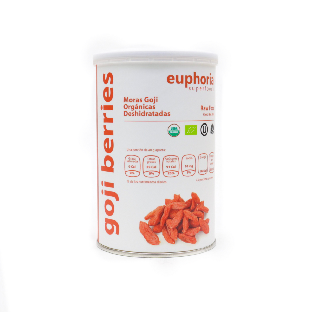 Euphoria Superfoods Goji berries orgánico 100 g Welbing Mx