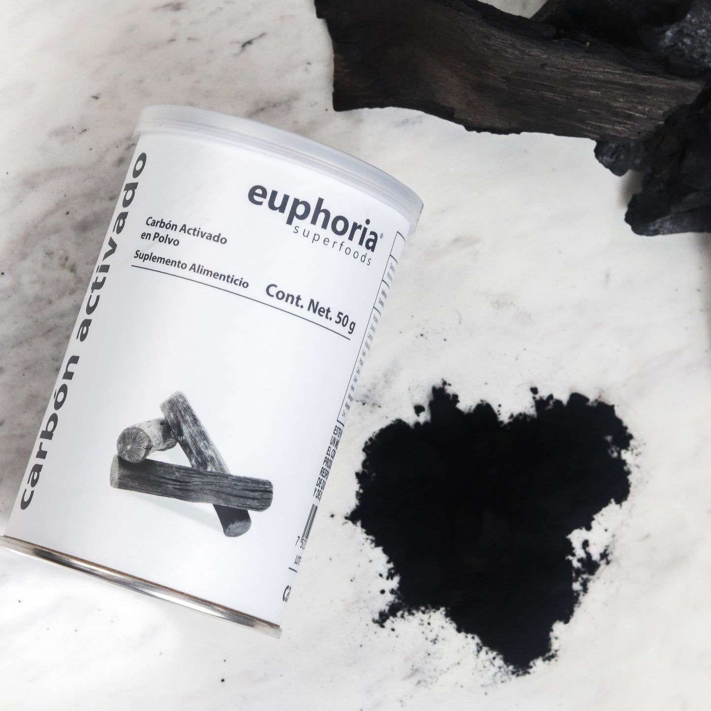 Comprar Carbón vegetal activado natural en polvo 50 g Euphoria Superfoods en México
