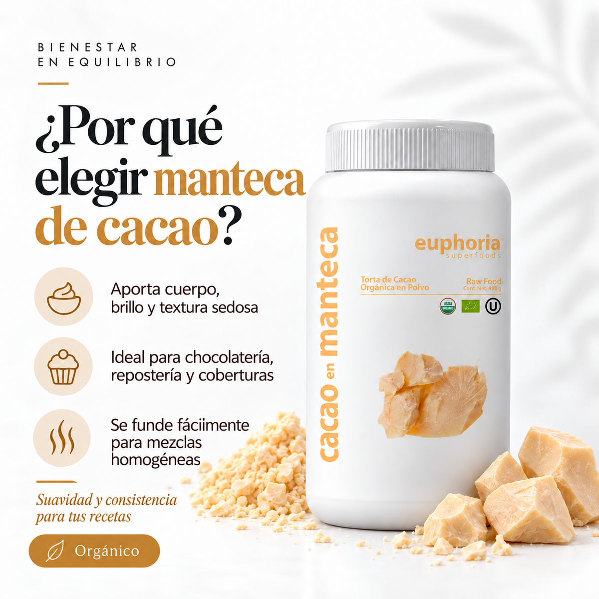 Cacao en Manteca Orgánico
