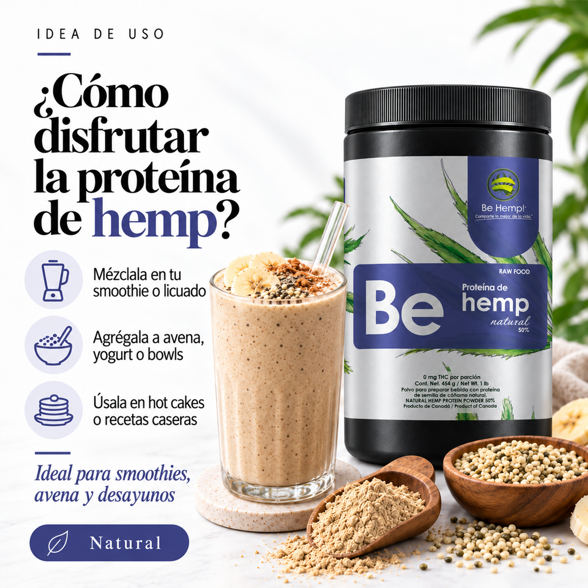 Proteína de hemp natural