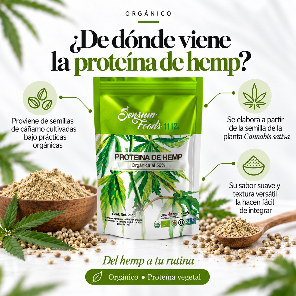 Proteína de hemp orgánica