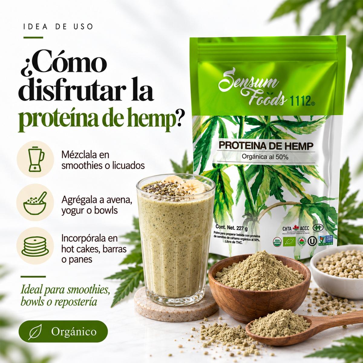 Proteína de hemp orgánica