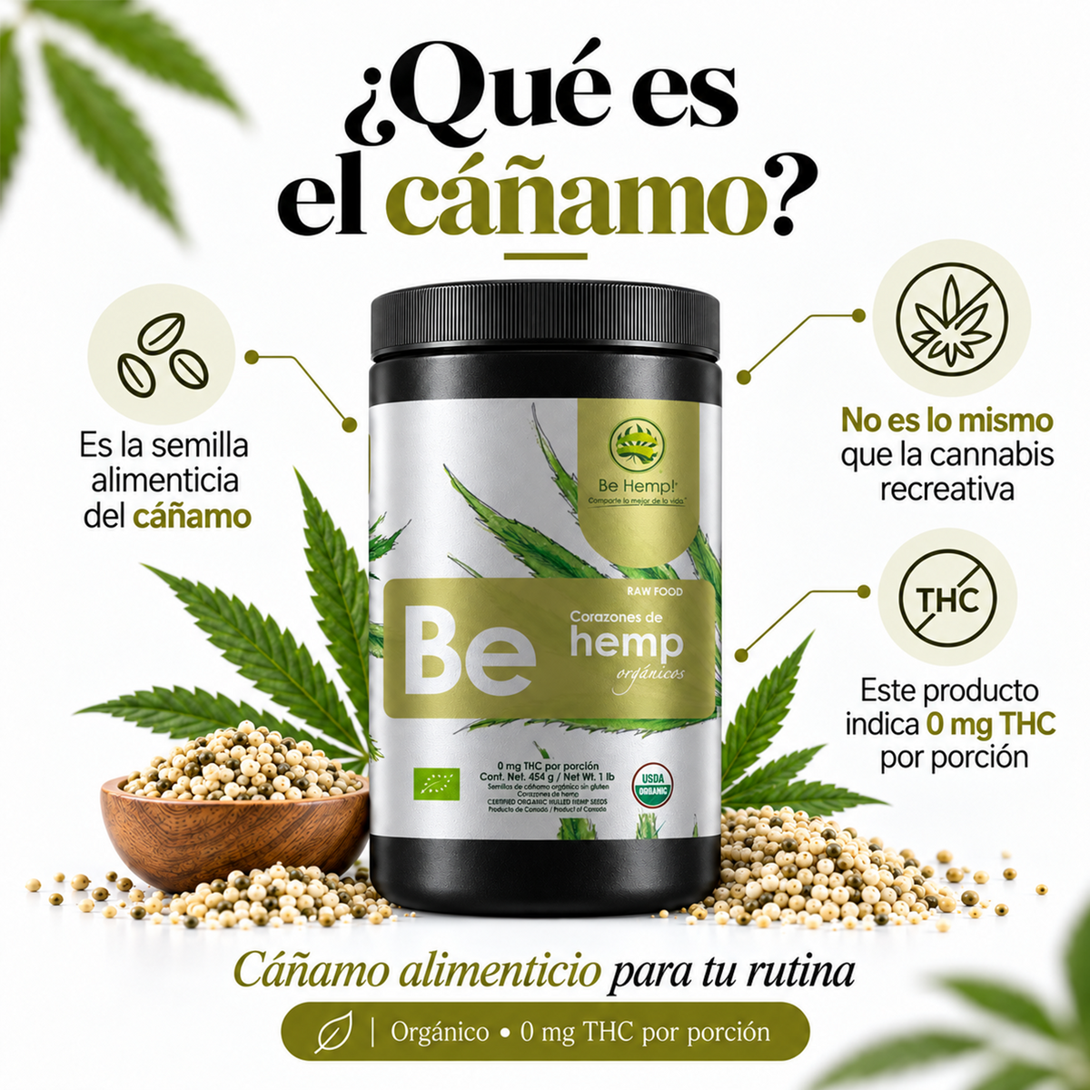 Corazones de hemp orgánicos