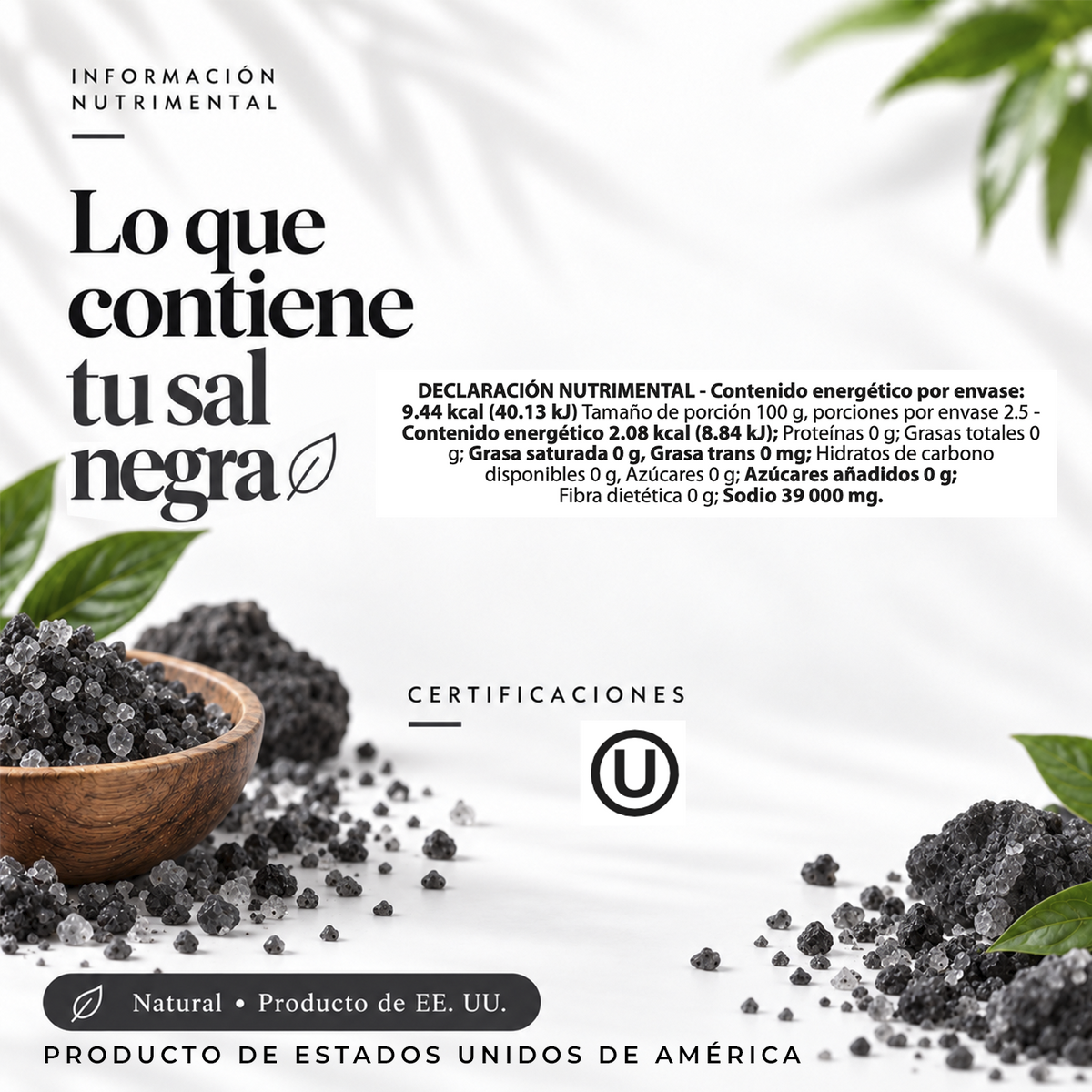Sal Negra de Hawai Natural