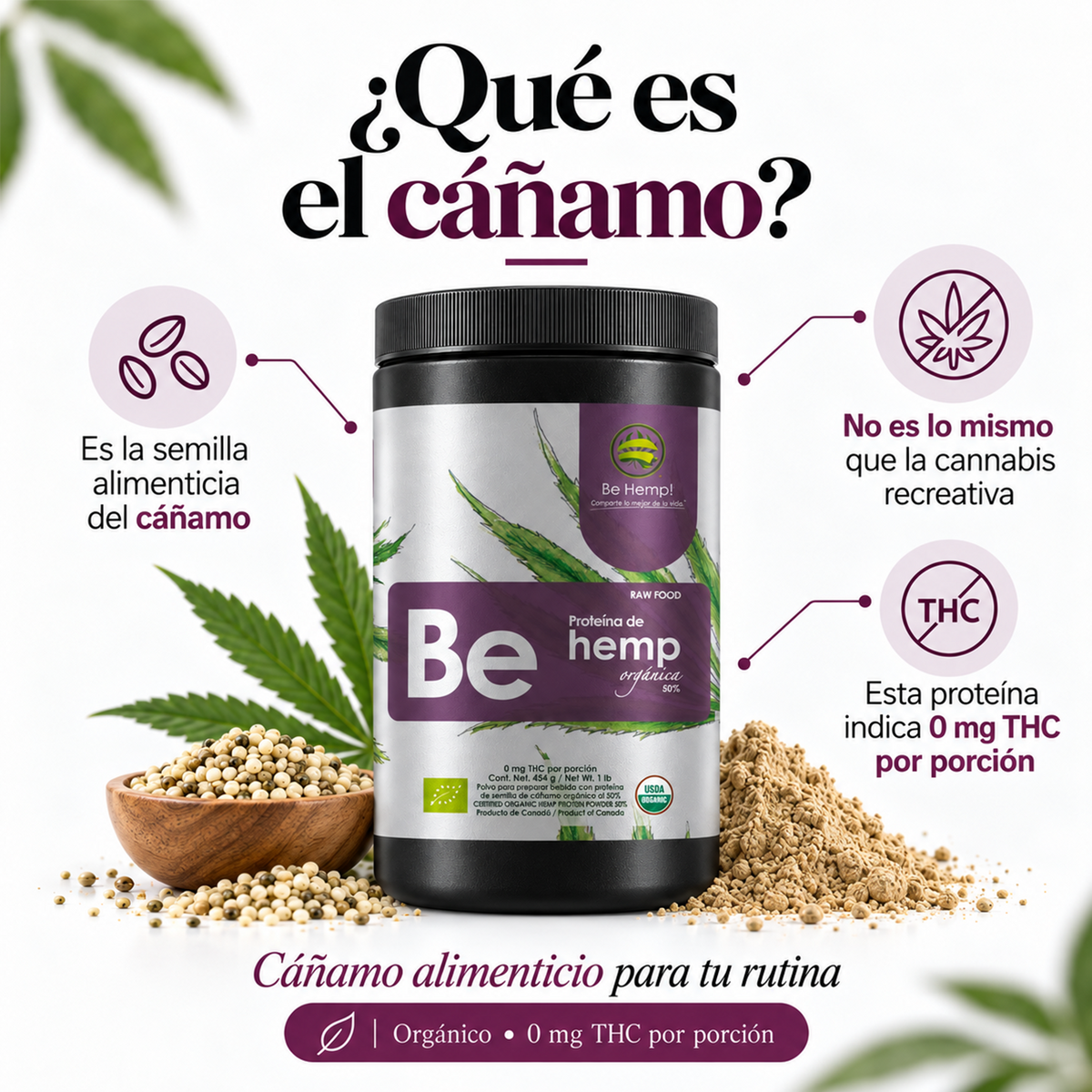 Proteína de hemp orgánica