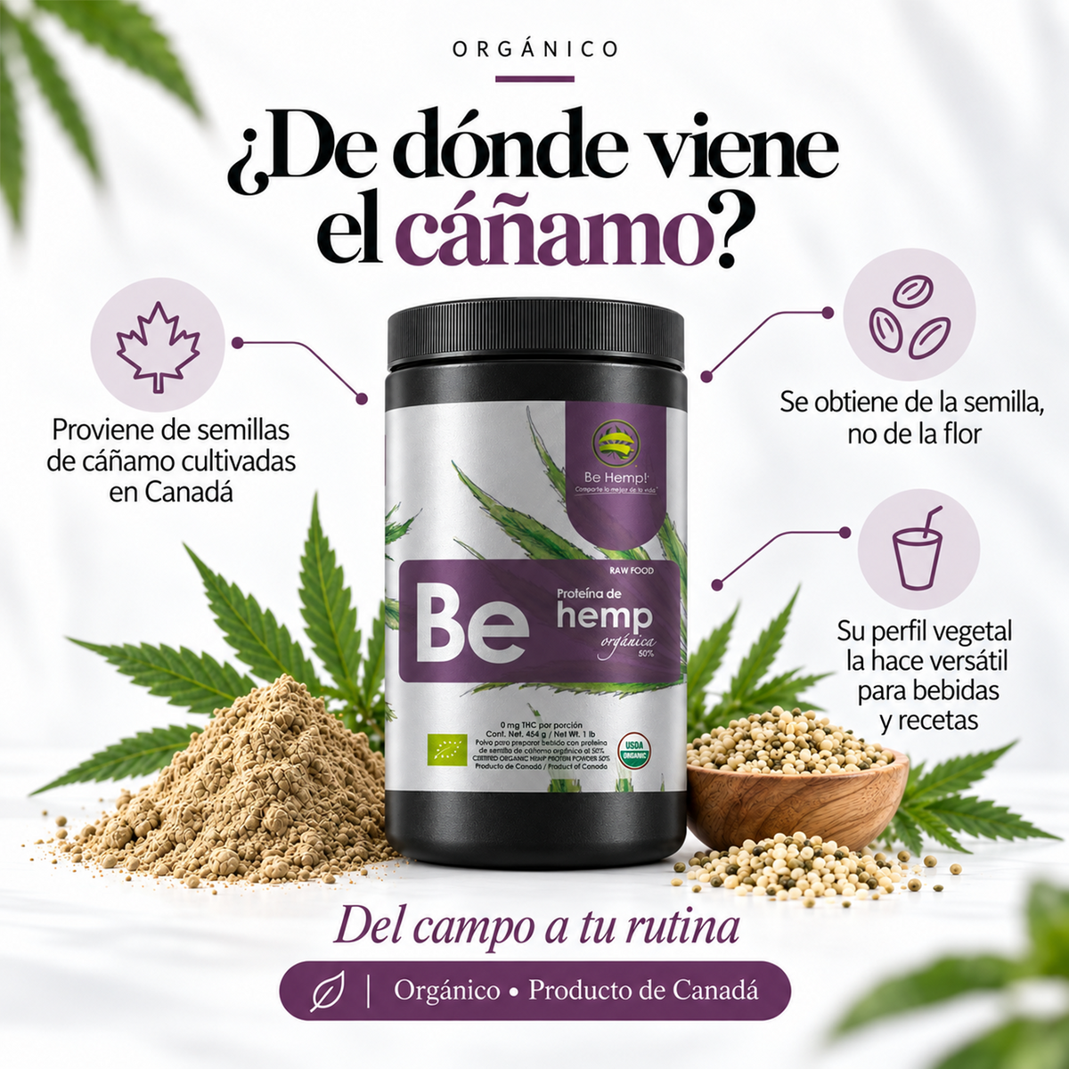 Proteína de hemp orgánica