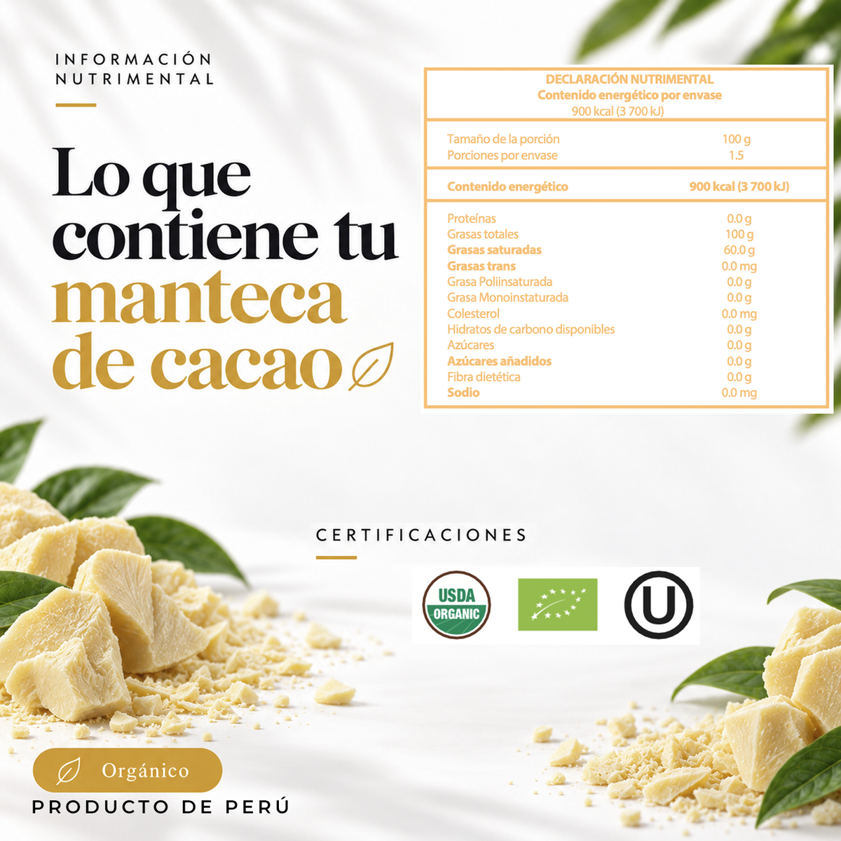 Cacao en Manteca Orgánico