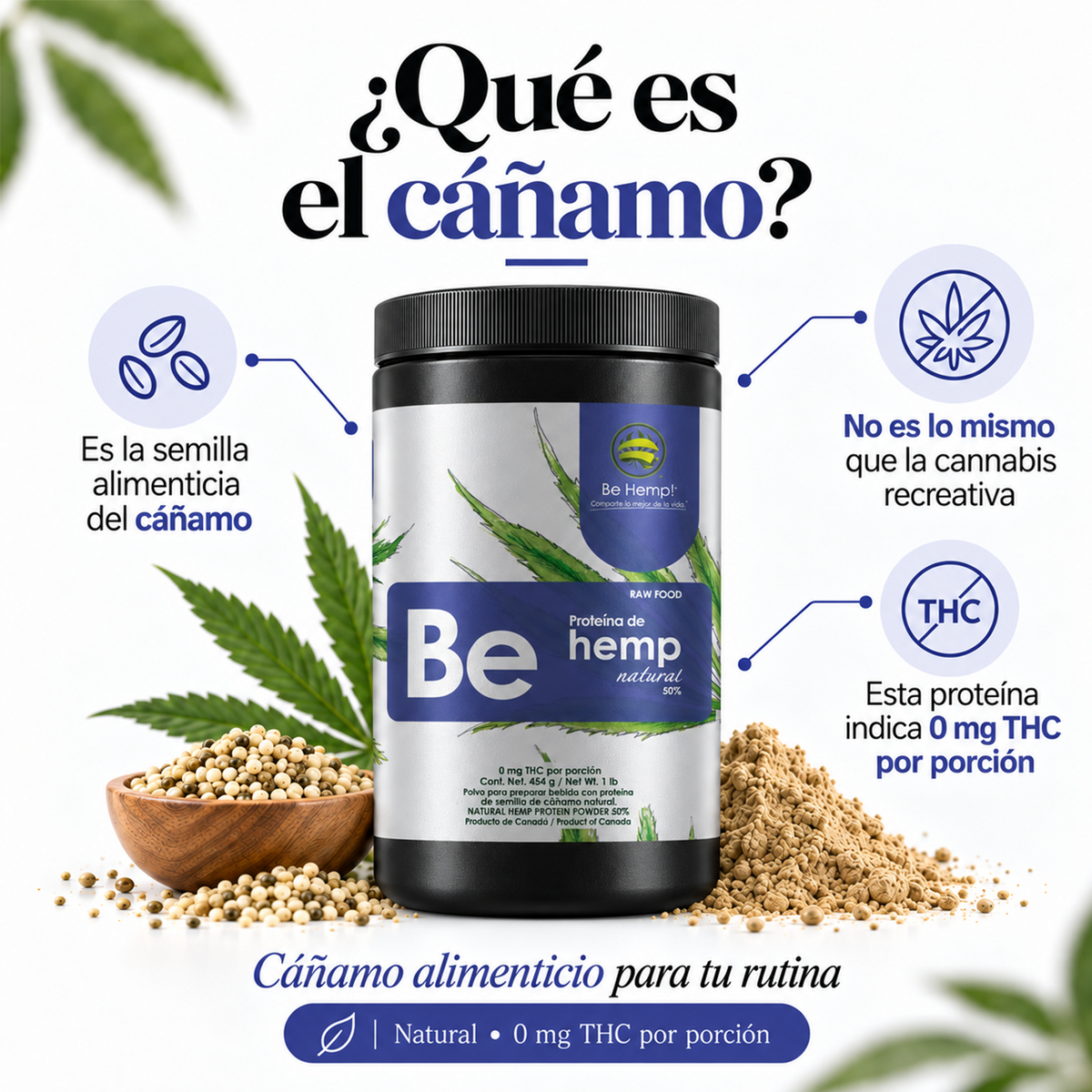 Proteína de hemp natural