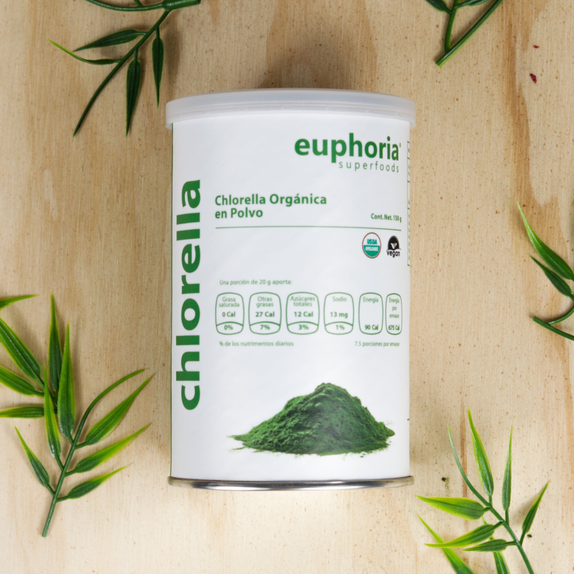 Euphoria Superfoods Chlorella orgánico 150 g