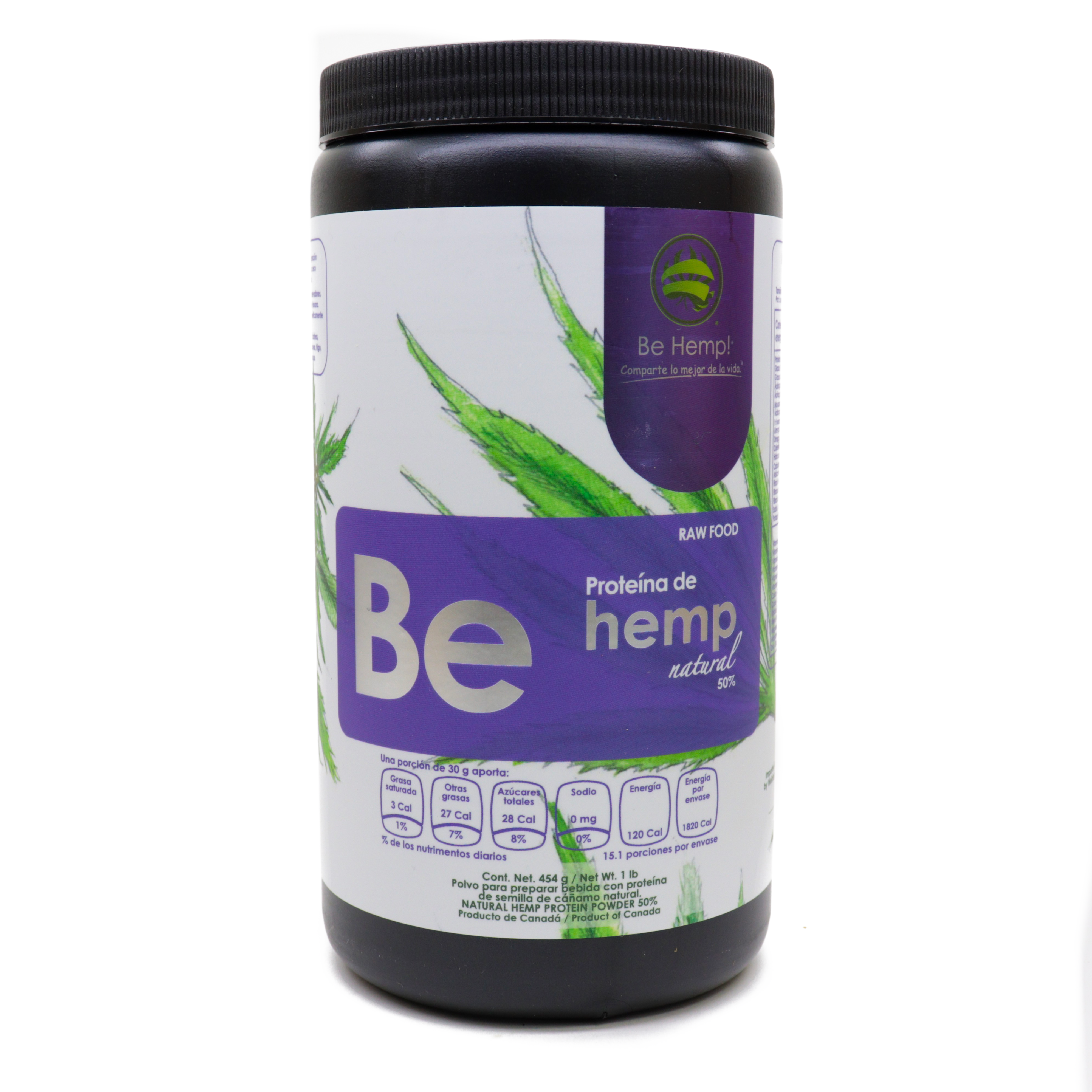 Be Hemp! Proteína de hemp natural al 50% 454 g