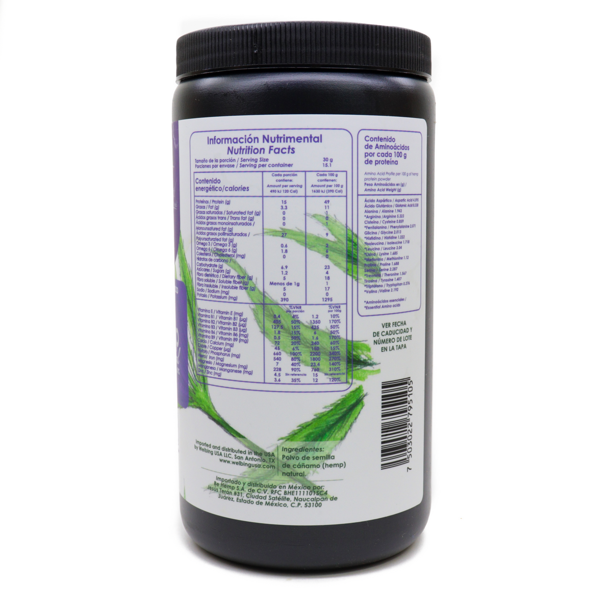 Proteína de hemp natural al 50%