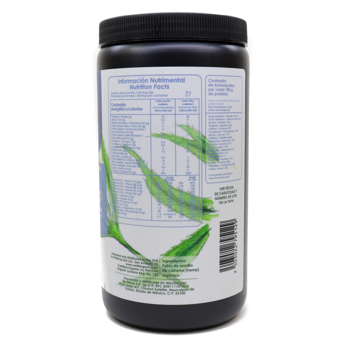 Proteína de hemp orgánica 33%